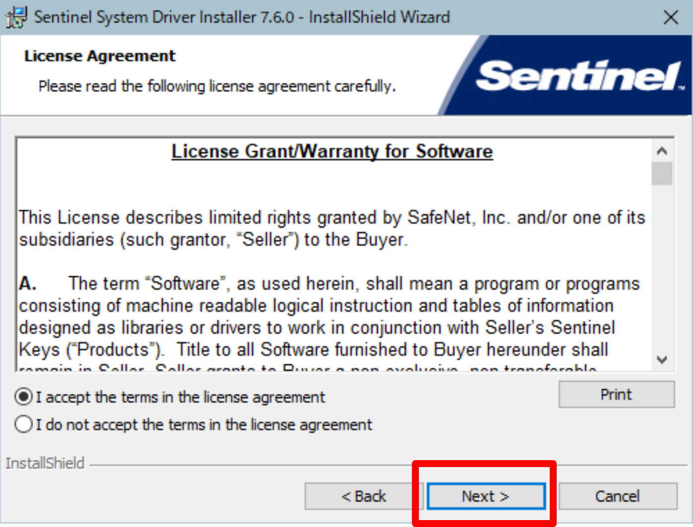 STEP2．Sentinelドライバをインストールする Dojo ユーザーサポートサイト